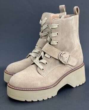 BLONDO Grayce Waterproof Lace-Up Buckled Ankle Booties Women's Size 8.5 US